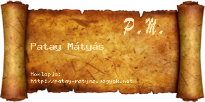 Patay Mátyás névjegykártya