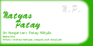 matyas patay business card